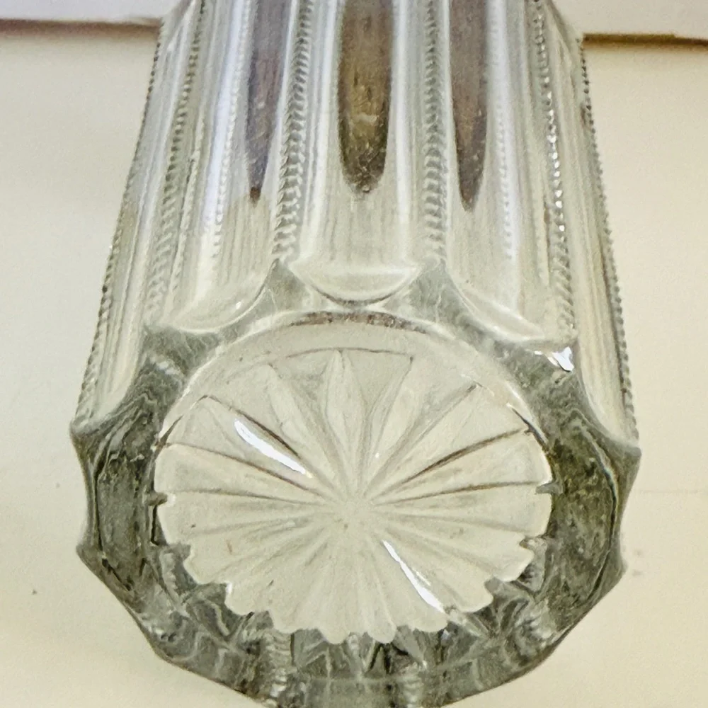 Antique Sterling Silver and Glass Talcum Powder or ? Shaker 4